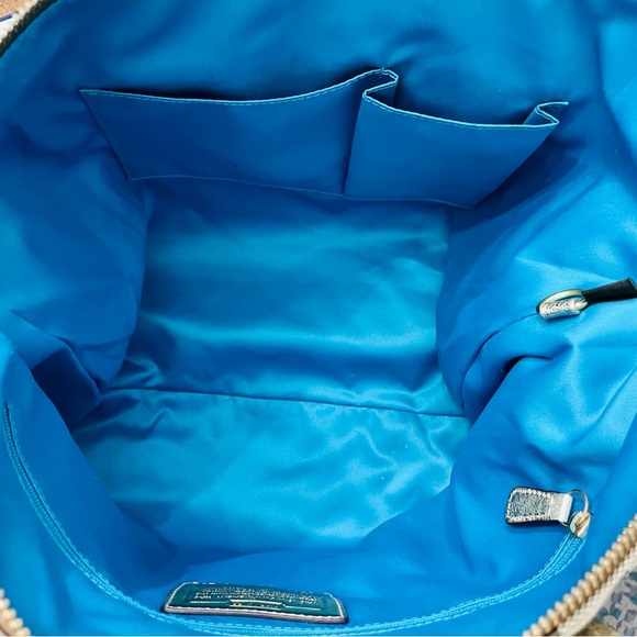 Coach Poppy Op Art Metallic Gold Large Glam Signature Tote - Picture 6 of 12